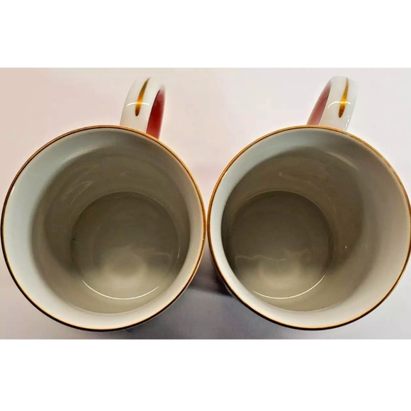 Christmas Santa Reindeer Mugs Cups set of 2 Otagiri Japan Vintage - Picture 5 of 7